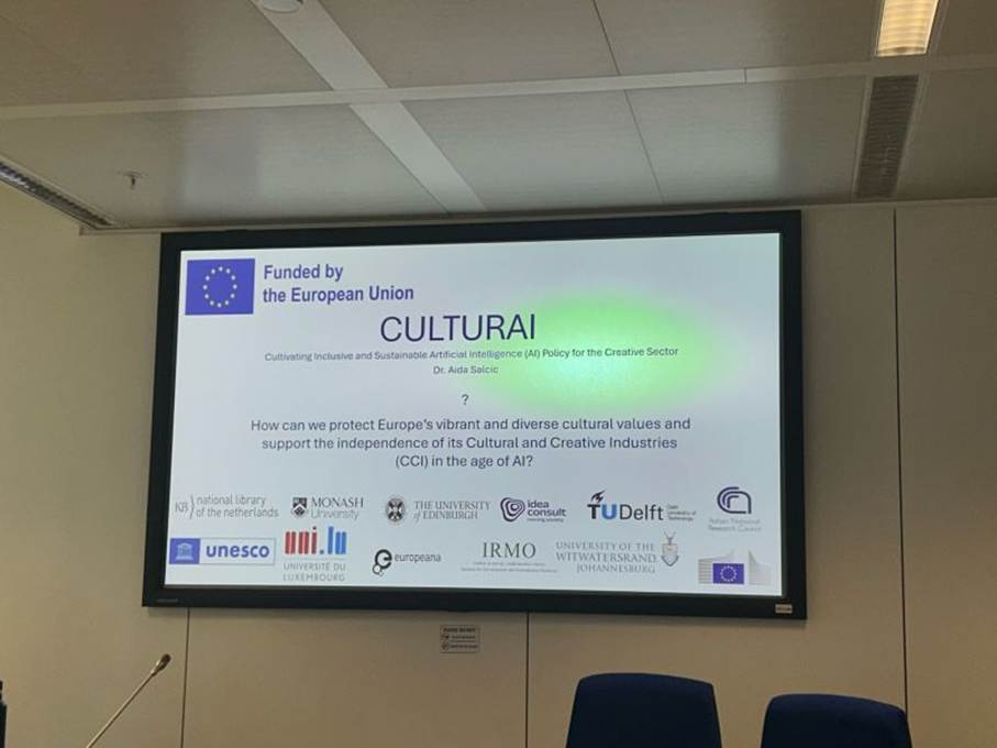 First slide of the pitching presentation for CULTURAI